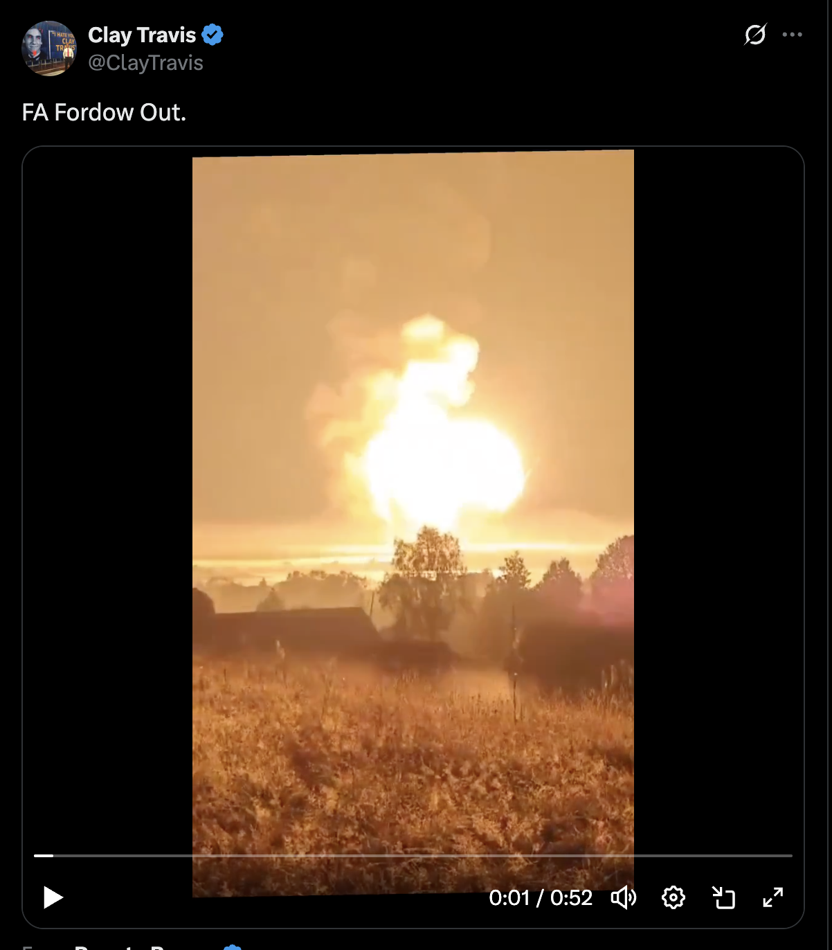 Viral Video Claiming To Show Explosion at Iran's Fordow Nuclear Site Actually Shows Ukraine’s Attack on Russian Ammo Depot